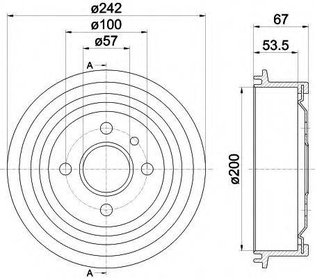 HELLA 8DT355301171 Тормозной барабан