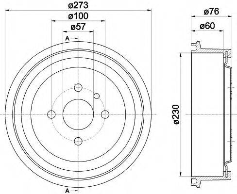 HELLA 8DT355301191 Тормозной барабан