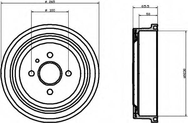 HELLA 8DT355301201 Тормозной барабан