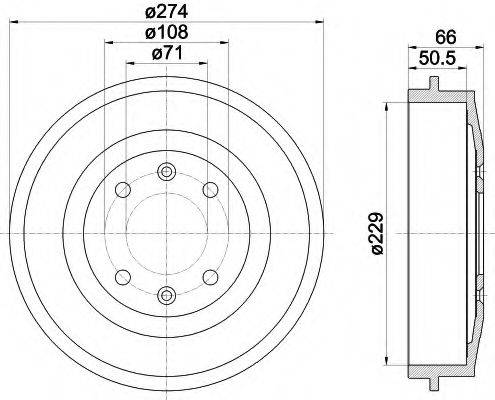 HELLA 8DT355301231 Тормозной барабан