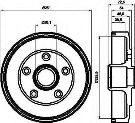 HELLA 8DT355301301 Тормозной барабан