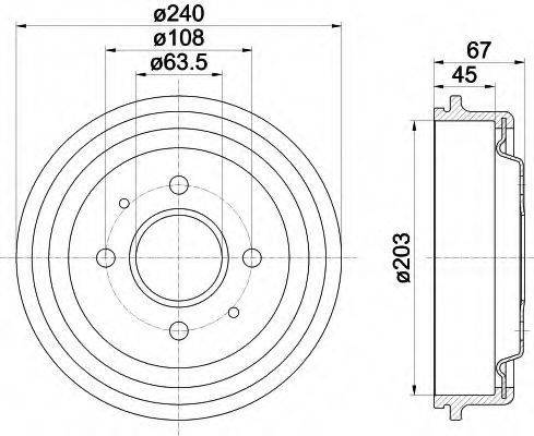 HELLA 8DT355301371 Тормозной барабан