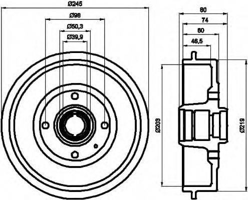 HELLA 8DT355301411 Тормозной барабан