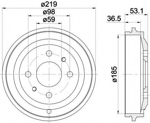 HELLA 8DT355301431 Тормозной барабан