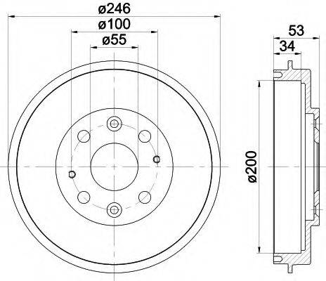 HELLA 8DT355301441 Тормозной барабан