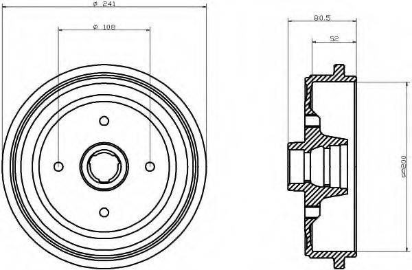 HELLA 8DT355301461 Тормозной барабан