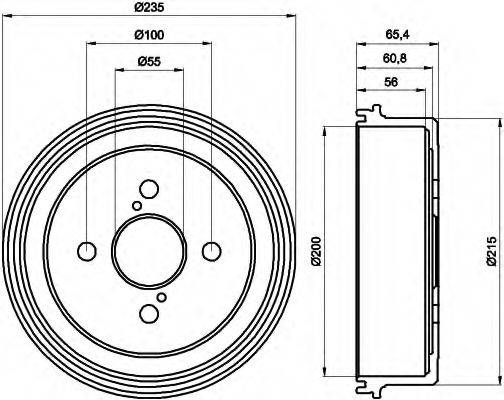 HELLA 8DT355301501 Тормозной барабан