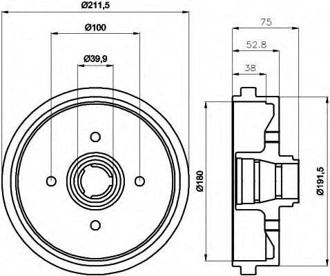 HELLA 8DT355301631 Тормозной барабан