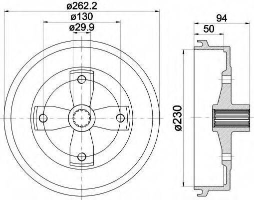 HELLA 8DT355301671 Тормозной барабан