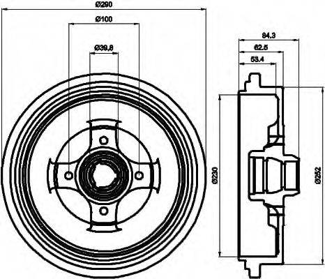 HELLA 8DT355301711 Тормозной барабан