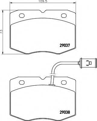 HELLA 8DB355005491 Комплект тормозных колодок, дисковый тормоз