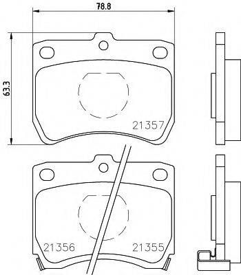 HELLA 8DB355005741 Комплект тормозных колодок, дисковый тормоз