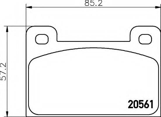 HELLA 8DB355005761 Комплект тормозных колодок, дисковый тормоз