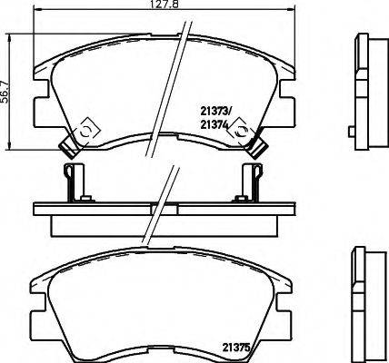 HELLA 8DB355005781 Комплект тормозных колодок, дисковый тормоз