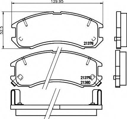 HELLA 8DB355005821 Комплект тормозных колодок, дисковый тормоз