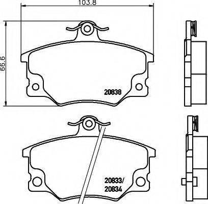 HELLA 8DB355005961 Комплект тормозных колодок, дисковый тормоз