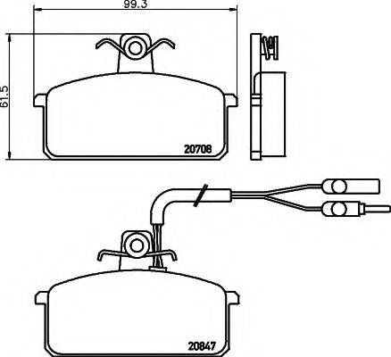 HELLA 8DB355005981 Комплект тормозных колодок, дисковый тормоз