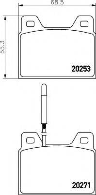 HELLA 8DB355005991 Комплект тормозных колодок, дисковый тормоз