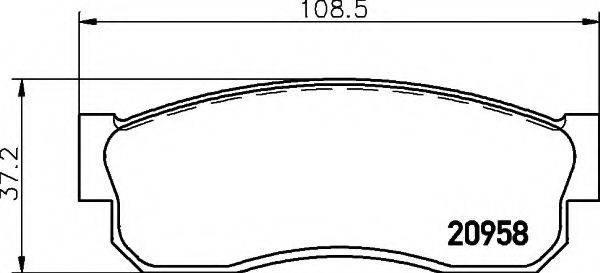 HELLA 8DB355006081 Комплект тормозных колодок, дисковый тормоз