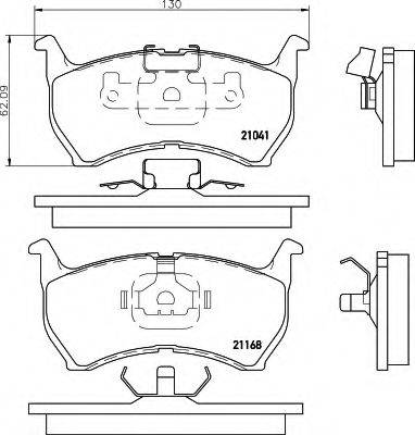 HELLA 8DB355006101 Комплект тормозных колодок, дисковый тормоз