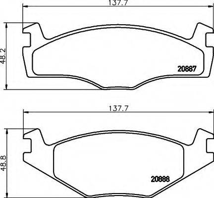 HELLA 8DB355006381 Комплект тормозных колодок, дисковый тормоз