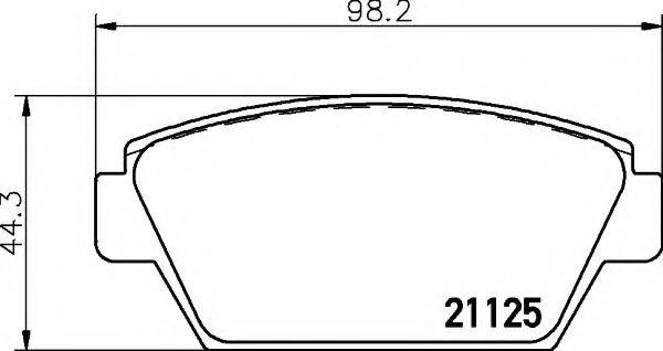 HELLA 8DB355006231 Комплект тормозных колодок, дисковый тормоз