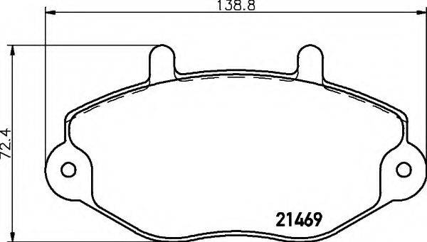 HELLA 8DB355006401 Комплект тормозных колодок, дисковый тормоз