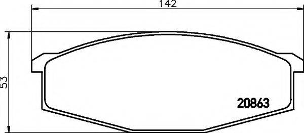 HELLA 8DB355007291 Комплект тормозных колодок, дисковый тормоз