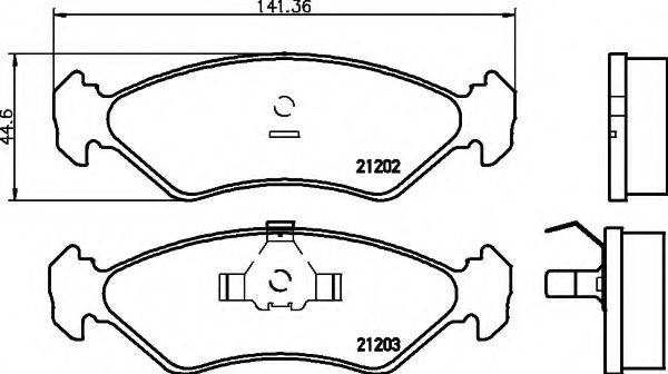 HELLA 8DB355007391 Комплект тормозных колодок, дисковый тормоз