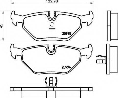 HELLA 8DB355007421 Комплект тормозных колодок, дисковый тормоз