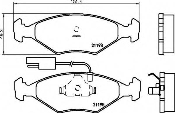 HELLA 8DB355007431 Комплект тормозных колодок, дисковый тормоз