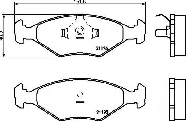 HELLA 8DB355007441 Комплект тормозных колодок, дисковый тормоз