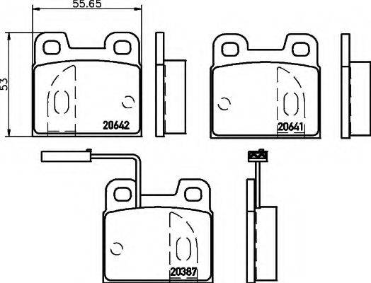 HELLA 8DB355007621 Комплект тормозных колодок, дисковый тормоз