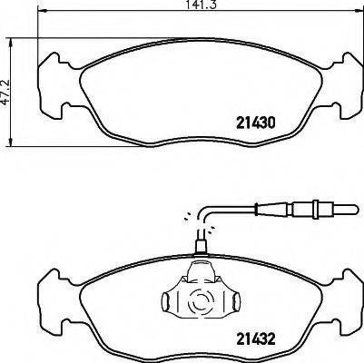 HELLA 8DB355007711 Комплект тормозных колодок, дисковый тормоз