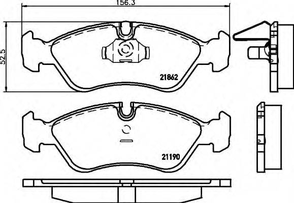 HELLA 8DB355007761 Комплект тормозных колодок, дисковый тормоз