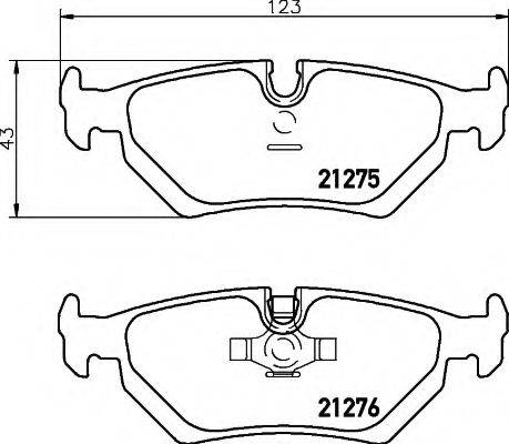 HELLA 8DB355007801 Комплект тормозных колодок, дисковый тормоз