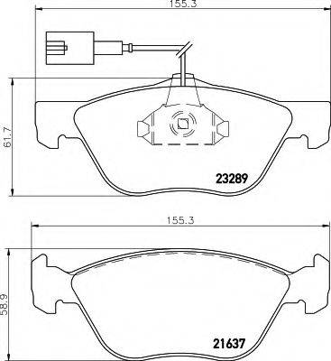 HELLA 8DB355007931 Комплект тормозных колодок, дисковый тормоз