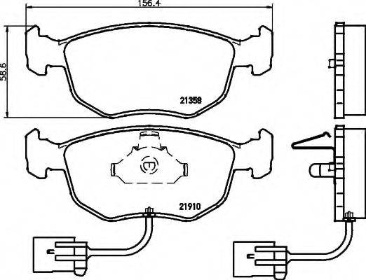 HELLA 8DB355007991 Комплект тормозных колодок, дисковый тормоз