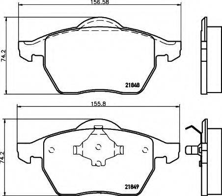 HELLA 8DB355008001 Комплект тормозных колодок, дисковый тормоз