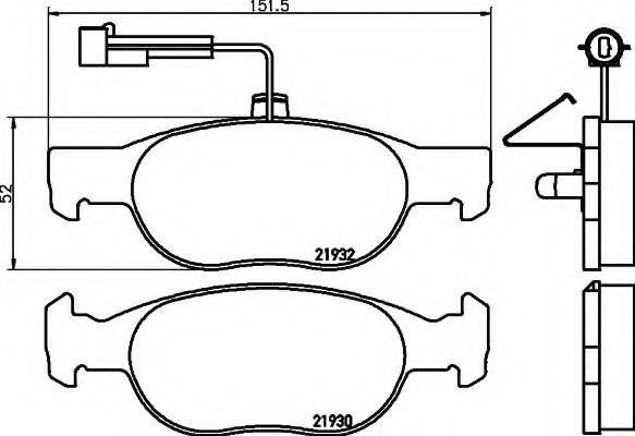 HELLA 8DB355008061 Комплект тормозных колодок, дисковый тормоз