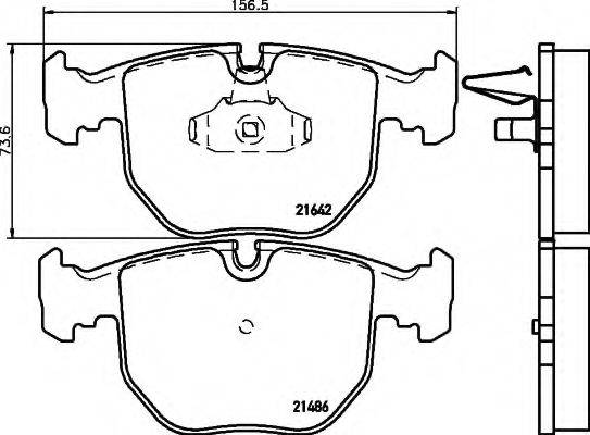 HELLA 8DB355008281 Комплект тормозных колодок, дисковый тормоз