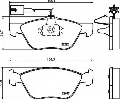 HELLA 8DB355008611 Комплект тормозных колодок, дисковый тормоз