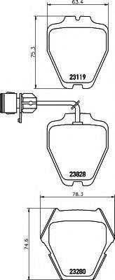 HELLA 8DB355008791 Комплект тормозных колодок, дисковый тормоз