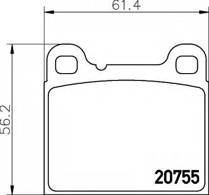 HELLA 8DB355008801 Комплект тормозных колодок, дисковый тормоз