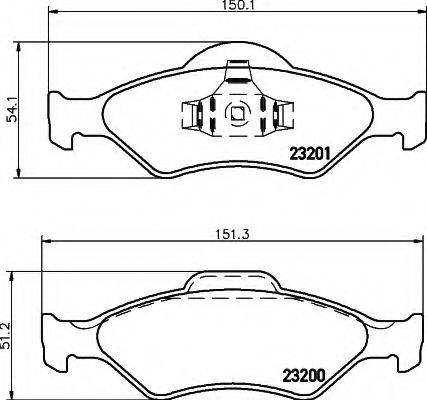 HELLA 8DB355008891 Комплект тормозных колодок, дисковый тормоз