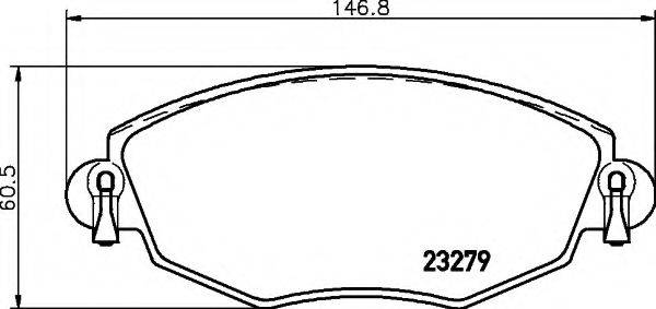 HELLA 8DB355009071 Комплект тормозных колодок, дисковый тормоз