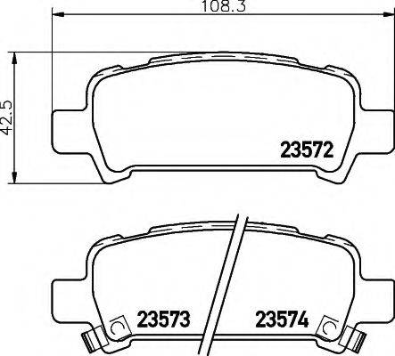 HELLA 8DB355009401 Комплект тормозных колодок, дисковый тормоз