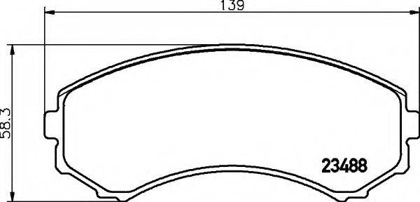 HELLA 8DB355009461 Комплект тормозных колодок, дисковый тормоз