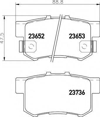 HELLA 8DB355009581 Комплект тормозных колодок, дисковый тормоз