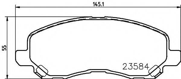 HELLA 8DB355014131 Комплект тормозных колодок, дисковый тормоз